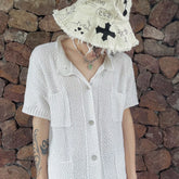 Hearujoy Mens Soft Knitted Tops Genderless 2024 Summer New Fashion Personalized Versatile Comfortable Short-Sleeved Knitwear Unisex